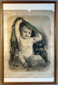 Fantastic Bo-Peep Painted by LM Spencer Litho by Lafosse by Schaus Dated 1859 Framed