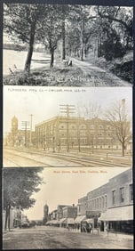 Lot of 3 Early 1900s Real Photo RPPC Street Views Chelsea Michigan