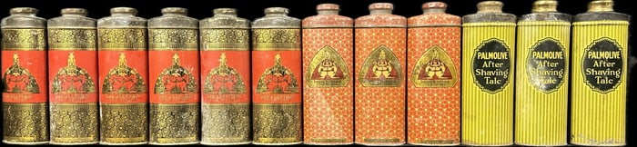 Fantastic Lot of 12 Deco Era Ladies Powder Tins Lady Esther Palmolive Talc