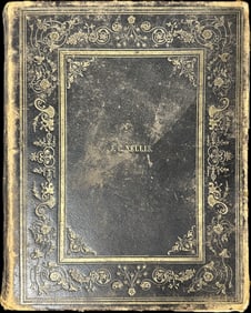 Early 19th Century Large Leather Bound Holy Bible Dated 1869 879 Pages