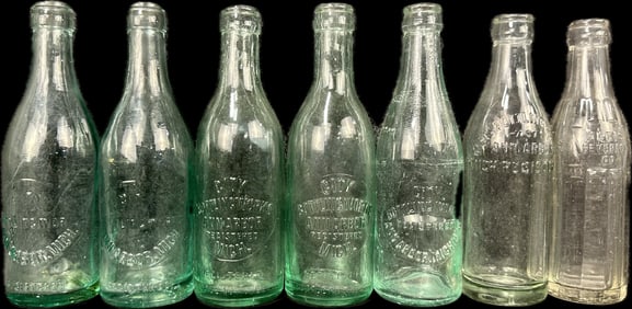 Lot of 7 Antique City Bottling Works Bottles Ann Arbor Michigan