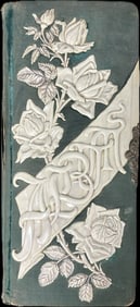Fantastic Victorian Era Embossed Celluloid Decorated Photo Album Filled w/ 53 Cabinet Cards CDVs