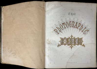19th Century Large Leather Bound Photo Album Filled w/ 27 Images Including Calumet Michigan