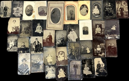 Large Lot of 35 19th Century Children Tintypes