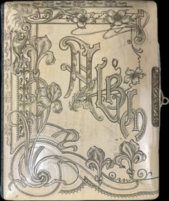 Fantastic Victorian Era Celluloid Photo Album Filled w/ 39 Cabinet Card Photographs