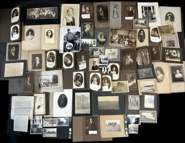 Large Lot of 62 19th-20th Century General Photographs Men Women Children Towns