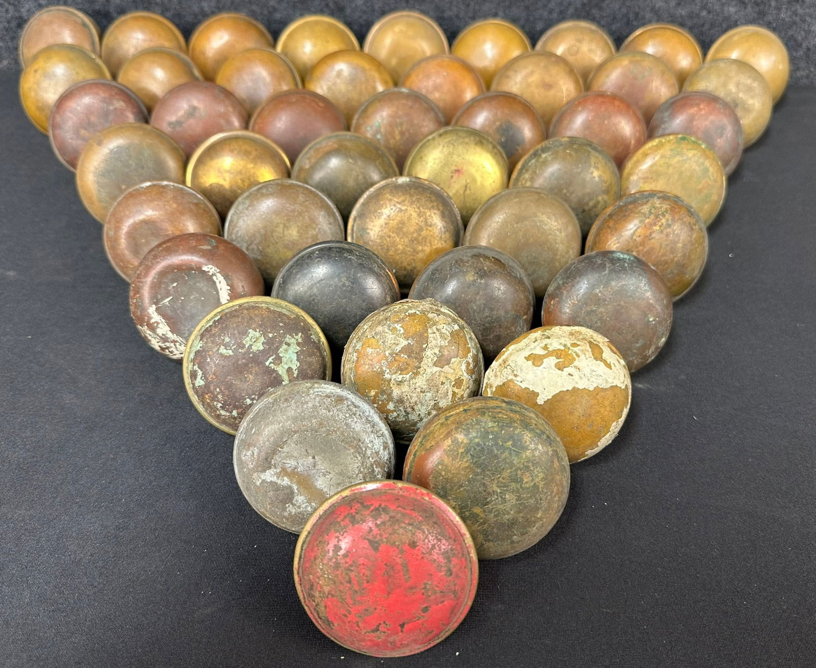 Large Lot of 42 Brass Door Knobs (1 of 8)