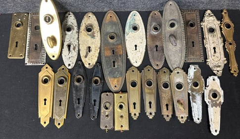 Lot 26 Original Antique Early 1900s Victorian Door Plates Art Deco