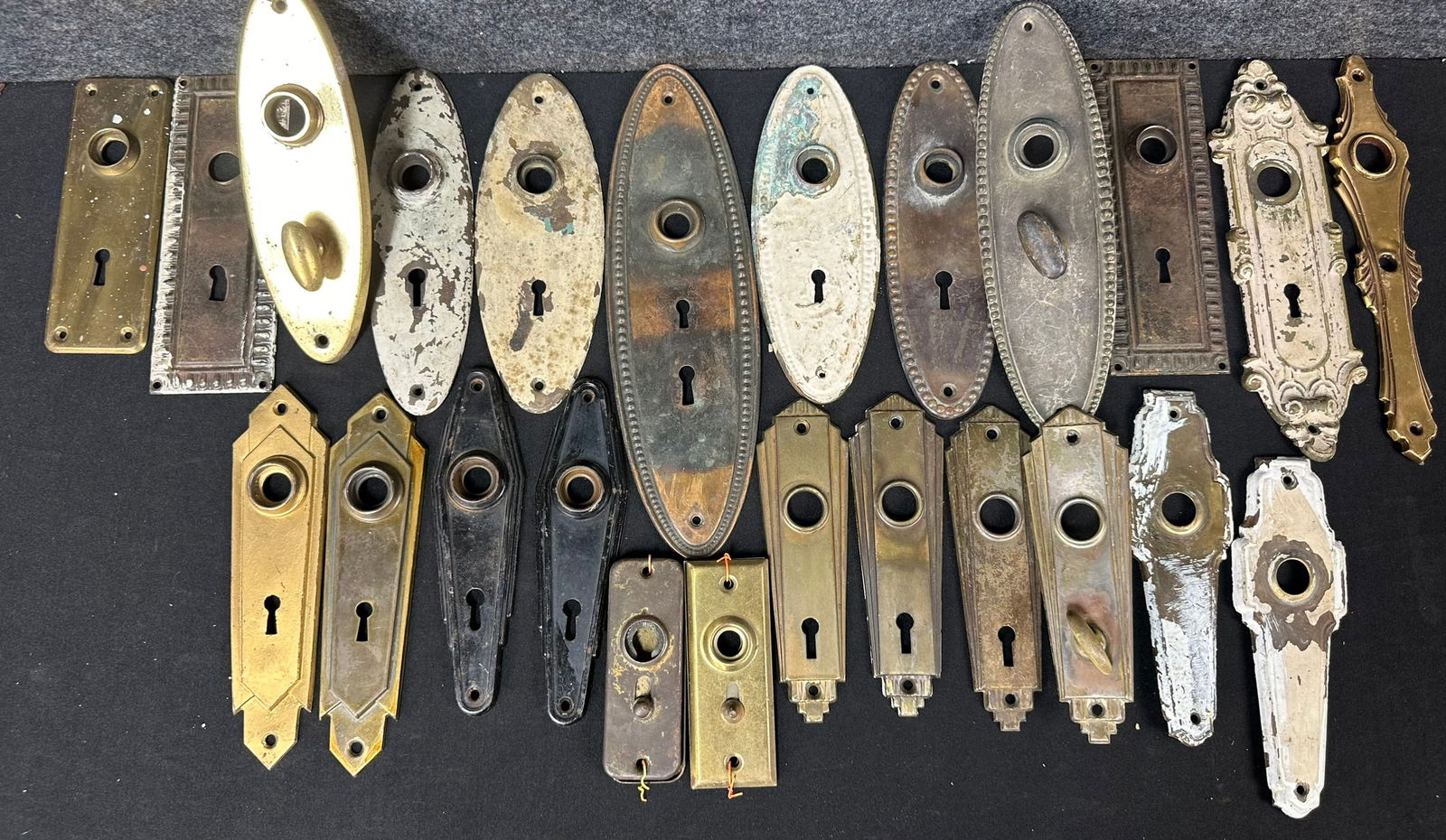 Lot 26 Original Antique Early 1900s Victorian Door Plates Art Deco (1 of 5)