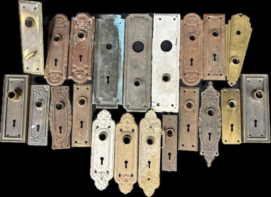 Lot 23 Original Antique Early 1900s Victorian Door Plates Art Deco