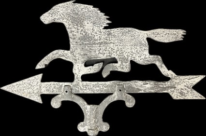 Early 1900sFigural Galloping Horse Directional Weather Vane Rod