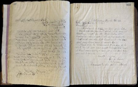 Antique General Store Leather Bound Accounting Ledger Book Dates 1890 Ridgeway Michigan