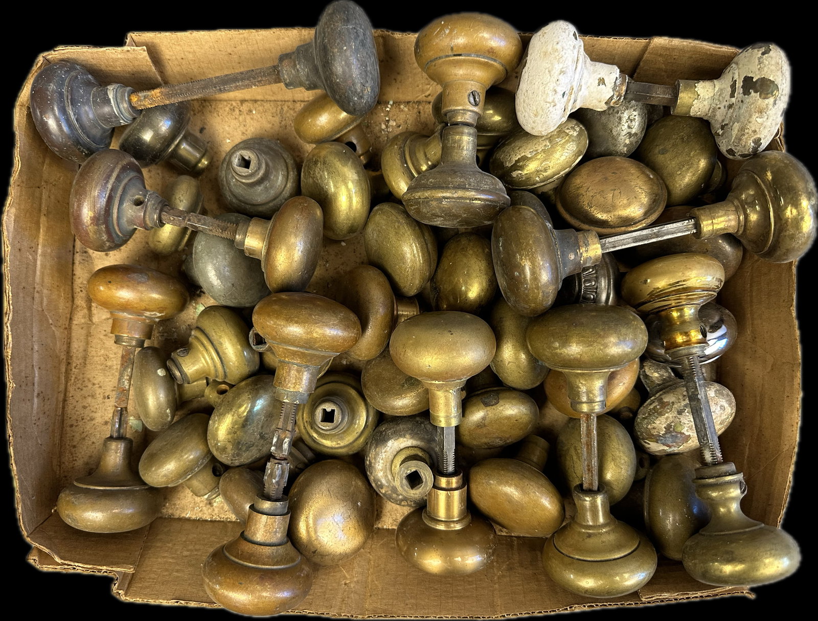 Huge Lot of 56 Brass Victorian Eastlake 10 Sets Door Knobs (1 of 11)