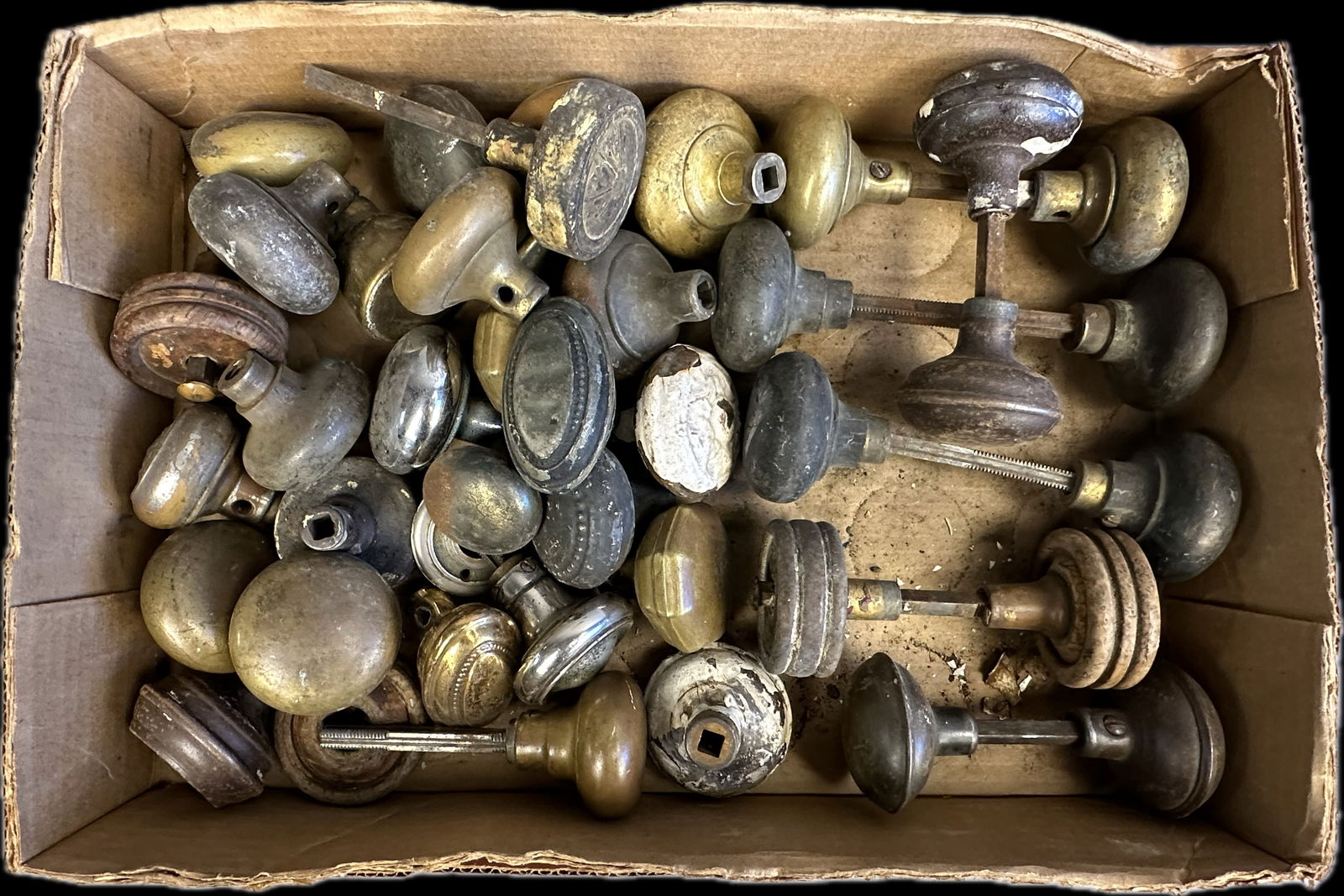 Huge Lot of 41 Brass Victorian Eastlake 6 Sets Door Knobs (1 of 8)