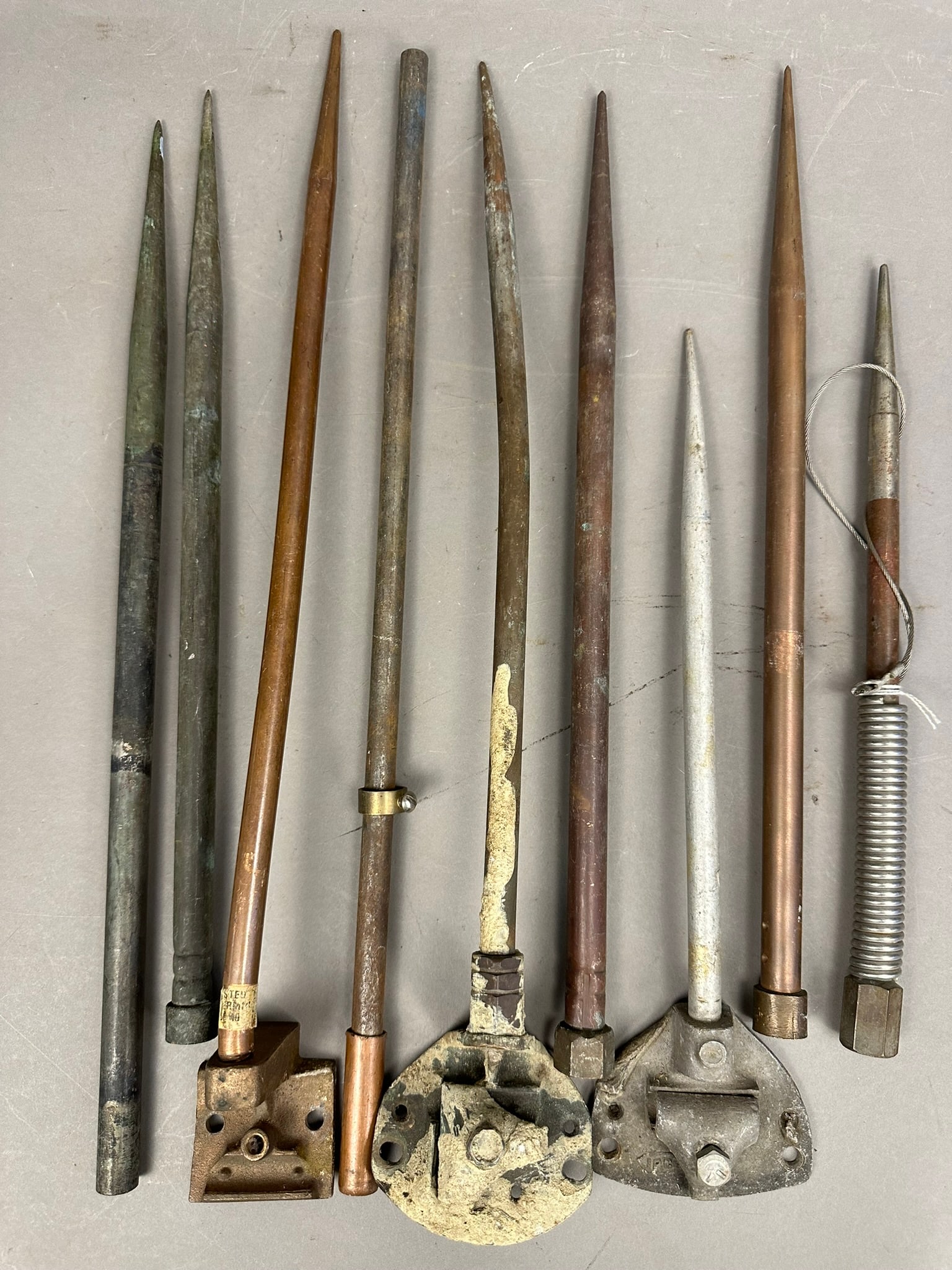 Lot of 9 Lightning Rod Weathervane Galvanized Tip Speers (1 of 3)