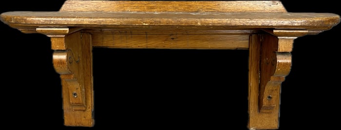 Antique Late 1800s Oak Clock Shelf Ornately Decorated