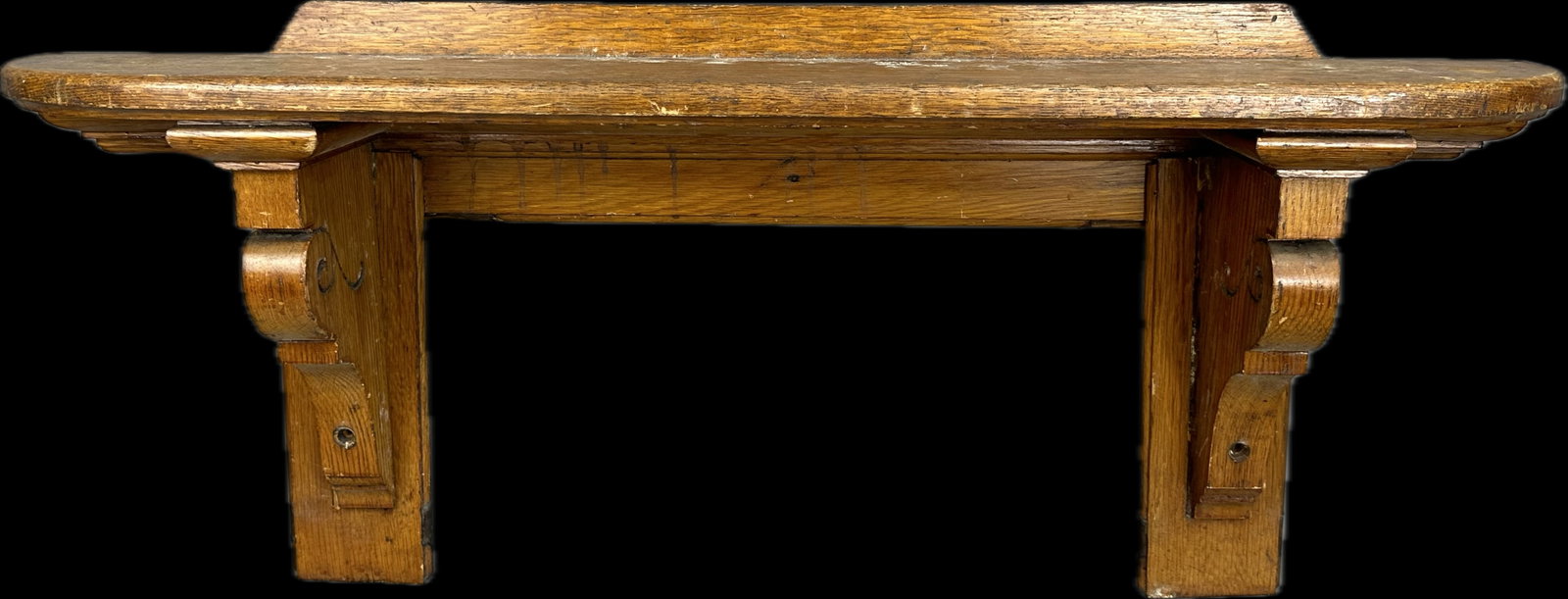 Antique Late 1800s Oak Clock Shelf Ornately Decorated (1 of 13)