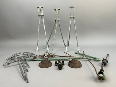 10 Piece Antique Lightning Rod Weathervane Part Lot