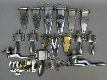 17 Piece Stainless Steel McCray Ice Box Hardware Hinges Door Handles Latches Locks