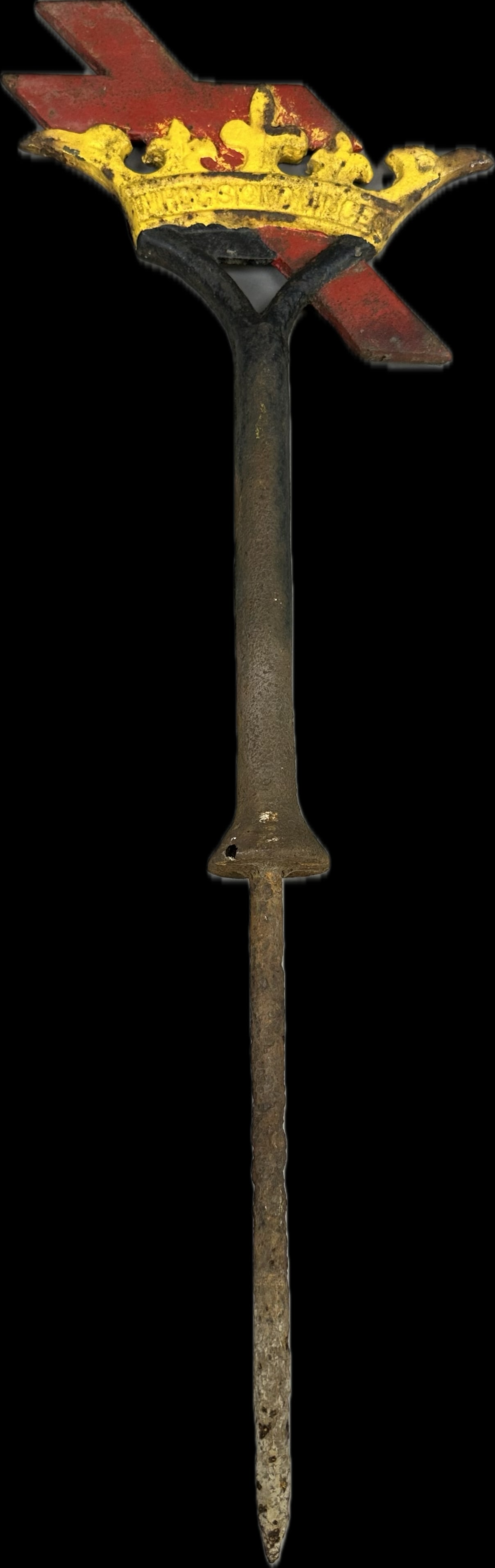 19th Century Cast Iron Templar Cross & Crown Grave Site Marker (1 of 9)