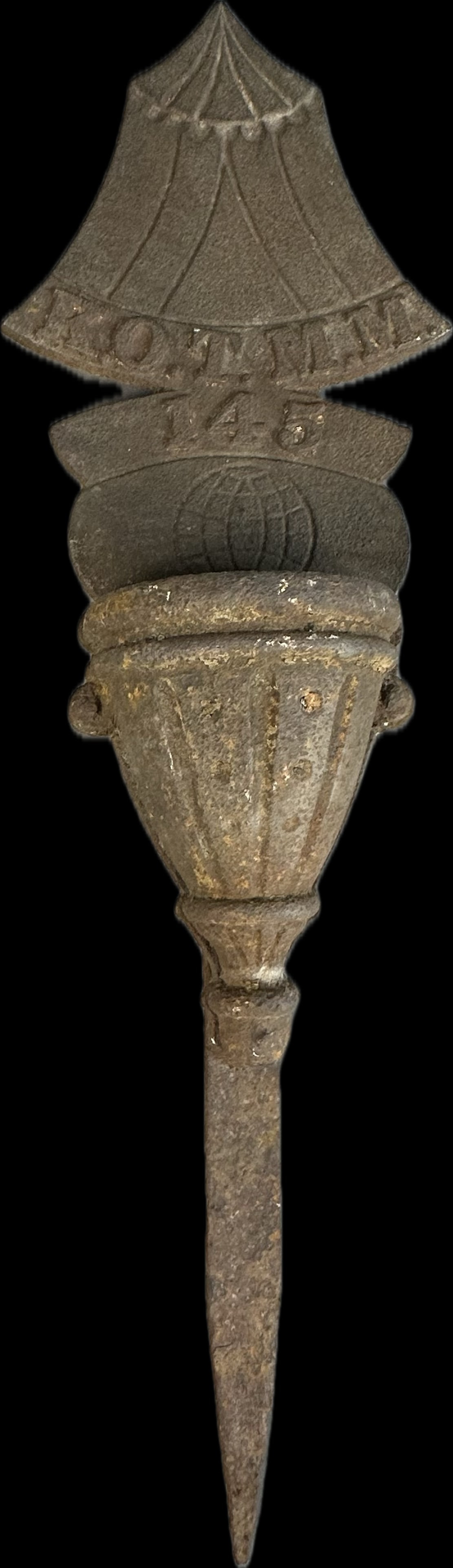 Antique 19th Century Templar Cross & Crown Cast Iron Grave Site Marker (1 of 8)