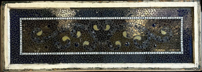 Antique Belcher 1880s Incredible Mosaic Pattern Stained Glass Window