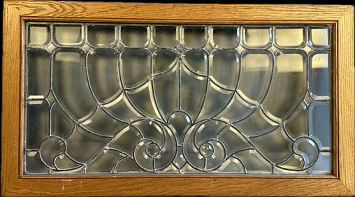 Beautiful Antique Leaded Glass Unique Intricate Pattern #1