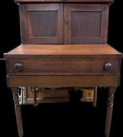 Beautiful 19th Century 2 Piece Walnut Slant Top Plantation Desk Northern Ohio