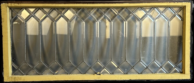 Beautiful Victorian Era Leaded Glass Geometric Pattern Window