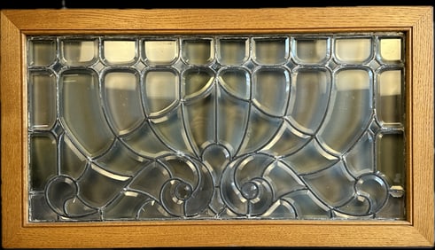 Beautiful Antique Leaded Glass Unique Intricate Pattern #2