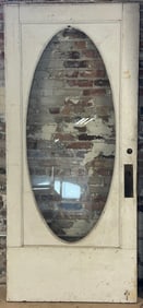 Antique Victorian Era Oak Front Door w/Oval Shaped Window