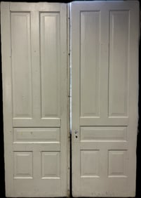 Antique Victorian Era Matching Set Interior Doors White Painted