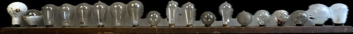 19 Piece Lightbulb Collection Display on Board Edison Figural Bulbs