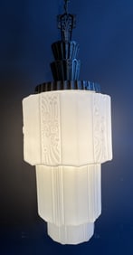 Antique Art Deco Skyscraper 1920s Hanging Ceiling Light Fixture