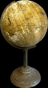 Antique 19th Century Franklin Celectrial Globe Nims & Knight Troy New York Ornate Cast Iron Base