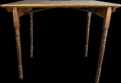 Antique 19th Century Wood Folding Table Square Top