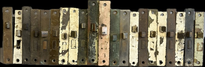 21 Piece Eastlake Victorian Door Lock Assemblies Brass Cast Iron Yale