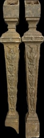 2 Piece Lot Antique Victorian Era Cast Iron Ornate Porch Matching Spindles