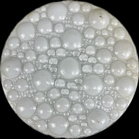 Antique Victorian Era Milk Glass Ceiling Lamp Fixture Shade Bubble Glass