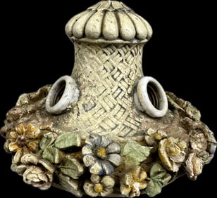 Beautiful 3 Bulb Ornately Decorated Depression Era Ceiling Light Fixture Floral Decoration