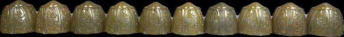 10 Matching Slip Vase Amber Art Deco Glass Lamp Shades