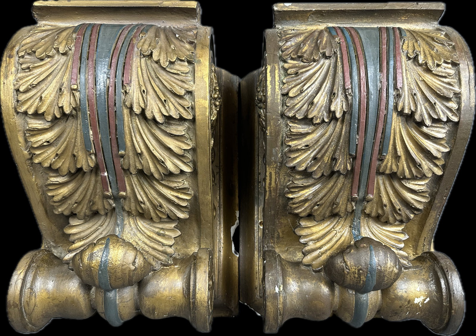 Antique Pair Incredible Ornate Plaster Victorian Era Corbels #2 (1 of 19)