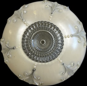 Ornate Art Deco Fleur De Lis Embossed Ceiling Fixture