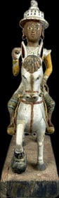 Early Hand Carved & Painted Wooden Asian Horse