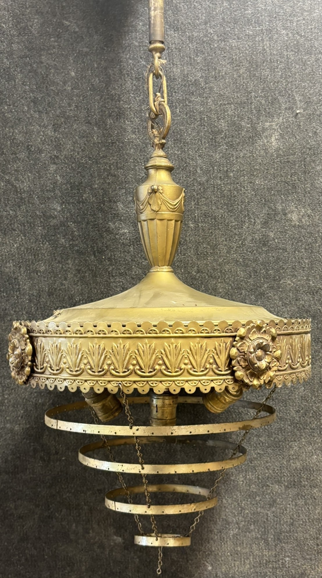 Beautiful Ornate Early Hanging 4 Tier Chandelier Lamp (1 of 15)