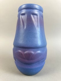 Van Briggle Southwest Aztec Vase Blue Signed 8.5"