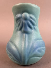 Van Briggle Ming Turquoise Vase w/Flower Design