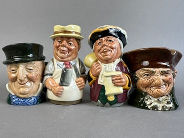 Royal Daulton 4 Piece Lot Figural Toby Mug Butcher Pirate