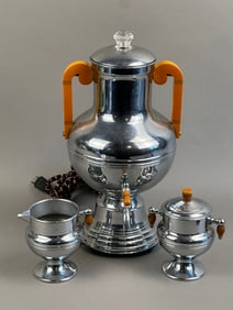 Art Deco Krupmaster Bakelite Coffee Urn Cream Sugar