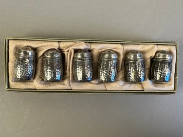 Boxed Set 6 Sterling Salt Pepper Shakers 15 Grams